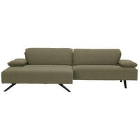 ECKSOFA in Flachgewebe Olivgrün  - Anthrazit/Olivgrün, Design, Textil/Metall (166/280cm) - Johann Jakob