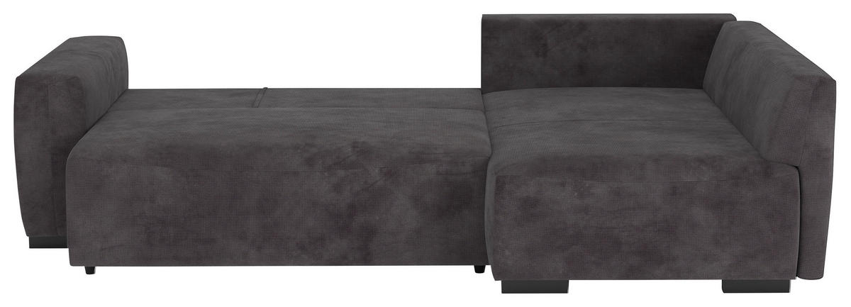 ECKSOFA GIRO in Chenille Schwarz  252/170 cm  - Schwarz, Trend, Kunststoff/Textil (252/170cm) - MID.YOU
