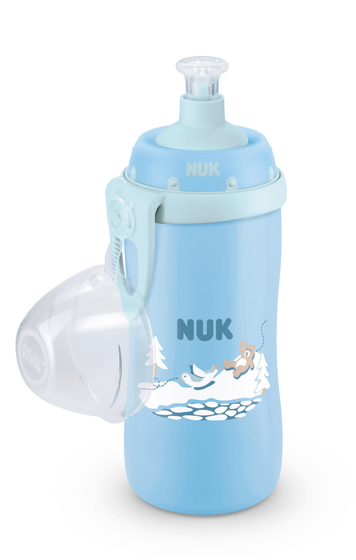 KINDERTRINKFLASCHE NUK First Choice Trinkflasche Push-Pull, Bär  - Pastellblau, Basics, Kunststoff (300ml) - NUK