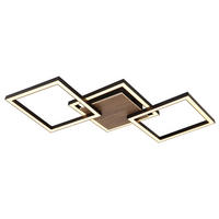 LED SVJETILJKA STROPNA  - tamno smeđa/crna, Natur, drvni materijal/plastika (63/27,5/5,7cm) - Globo