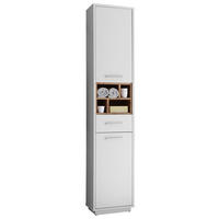 HOCHSCHRANK 38/190/30 cm  - Weiss/Eichefarben, Design, Holzwerkstoff/Kunststoff (38/190/30cm) - MID.YOU