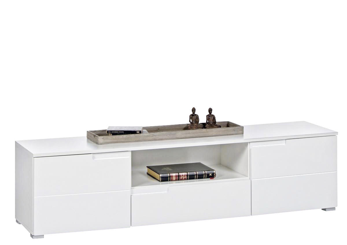 Thumbnail - Carryhome Lowboard Spice, Weiß Hochglanz, Weiß, Holzwerkstoff, 1 Schublade(n) Schubladen, 165x42x40 cm, Made in EU, Beim...