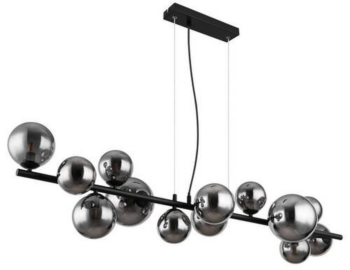 LED FÜGGŐLÁMPA 120/34,5/120 cm  - fekete/áttetsző, Design, műanyag/Üveg (120/34,5/120cm) - Globo