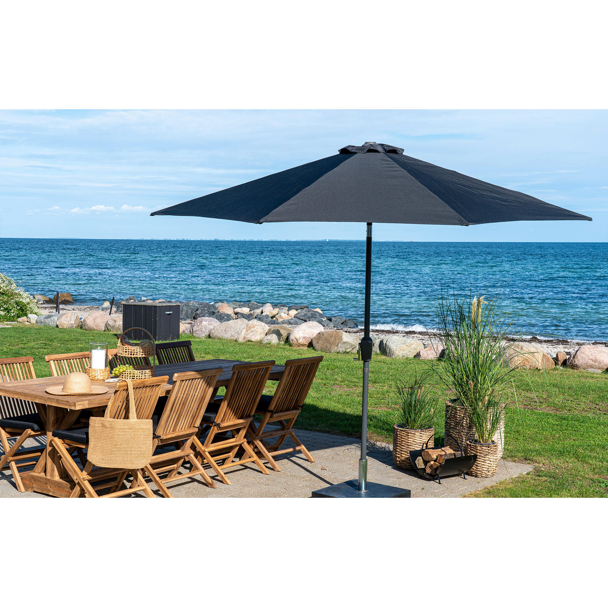 SONNENSCHIRM 300 cm  - Schwarz, MODERN (300/243/300cm) - MID.YOU