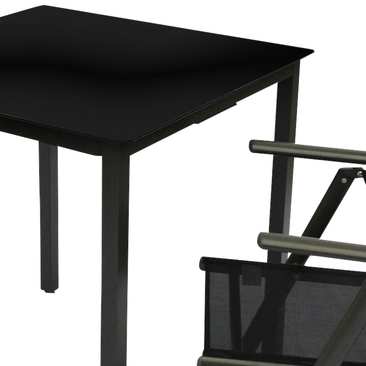 GARTENGARNITUR   - Anthrazit/Schwarz, Basics, Glas/Metall (80/73/80cm) - MID.YOU