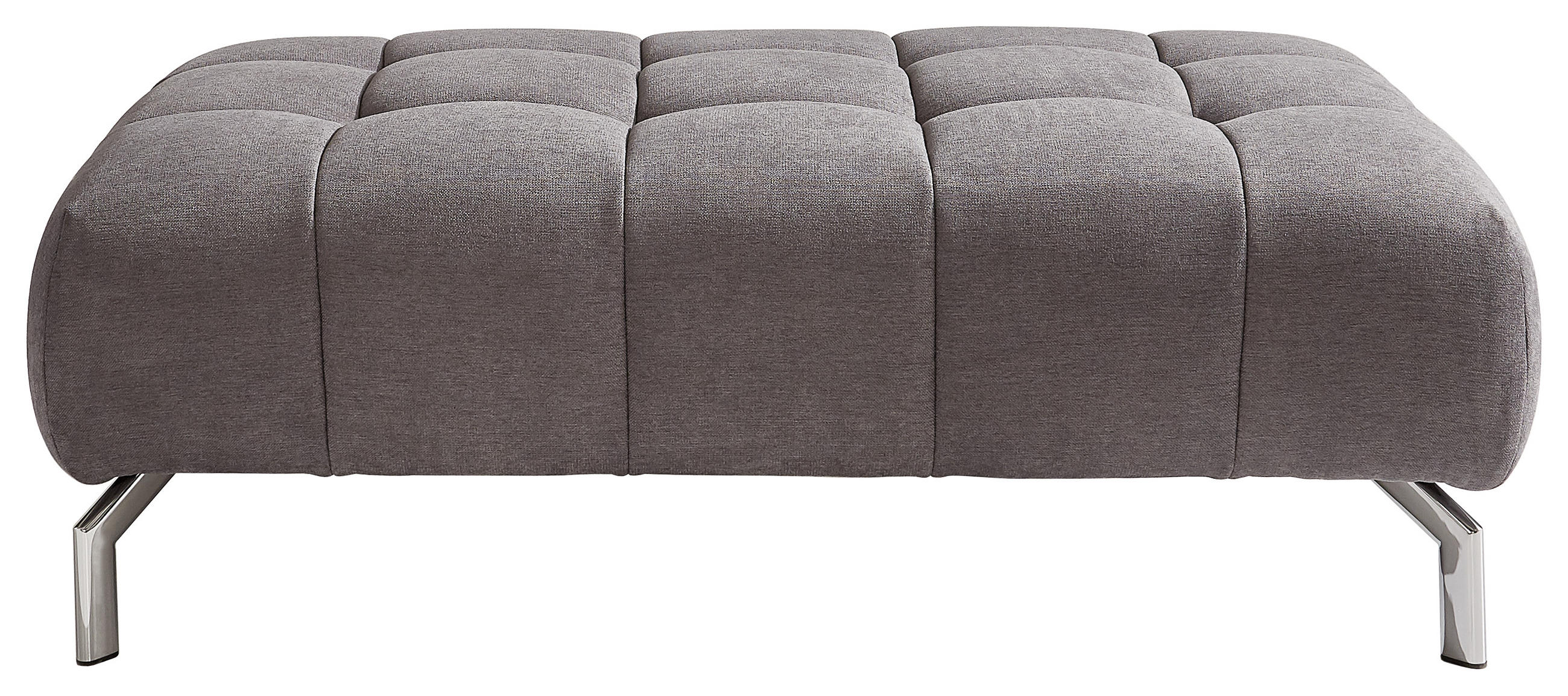 HOCKER Chenille Grau  - Chromfarben/Grau, Design, Textil (126/42/76cm) - Beldomo Style