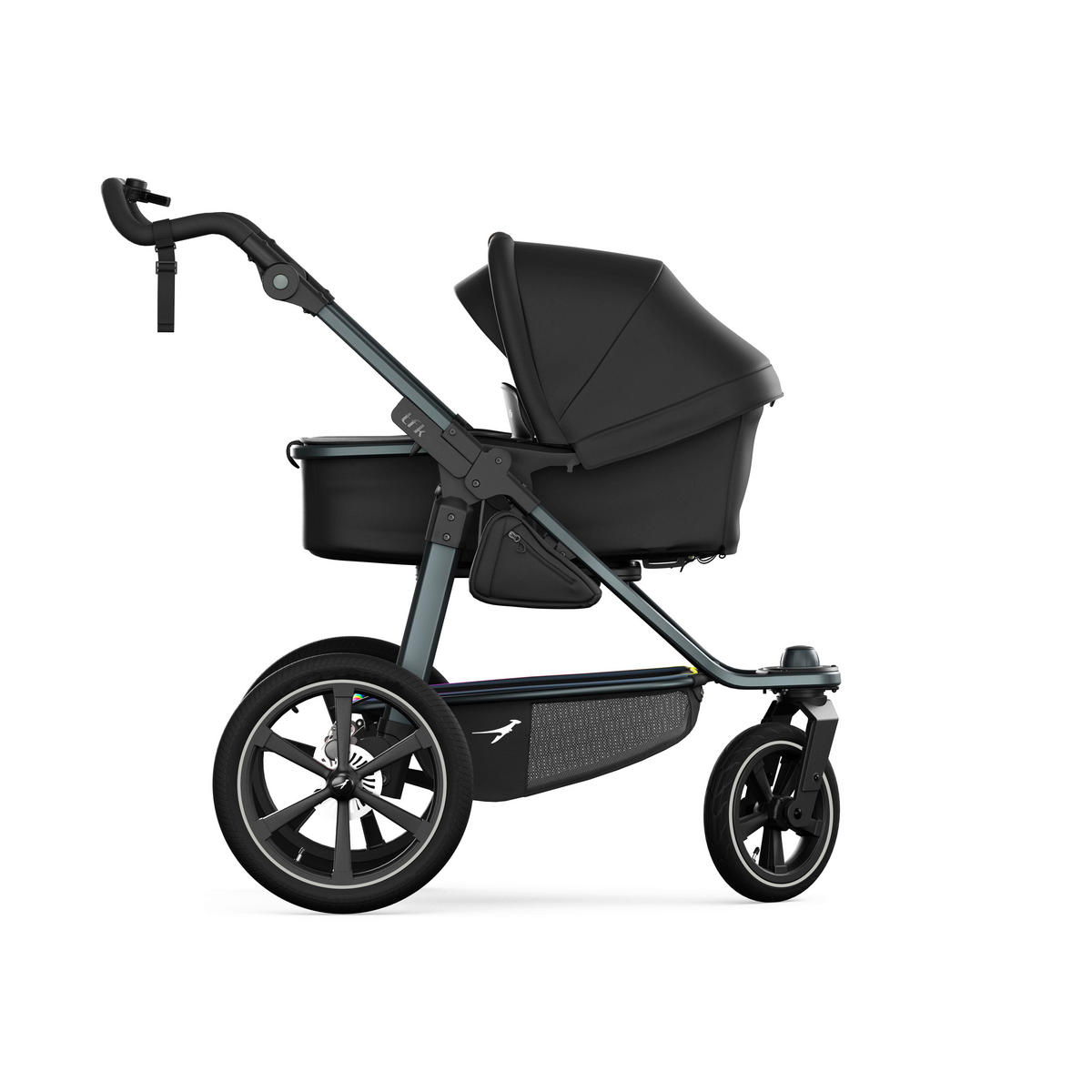 KOMBIKINDERWAGEN  tfk pro 2-in-1 Kombikinderwagen  schwarz  - Anthrazit/Schwarz, Basics, Textil/Metall (66/118/110cm) - TFK