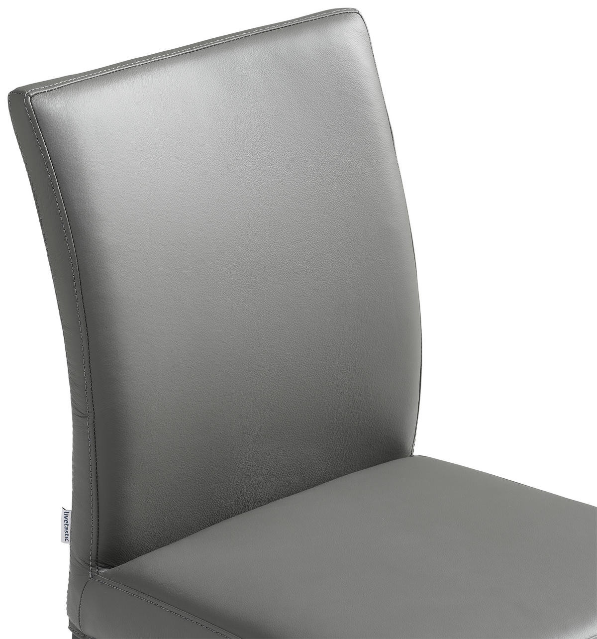 CHAISE  in Stahl Echtleder pigmentiert  - noir/anthracite, Modern, cuir/métal (45,5/86/57,5cm) - Livetastic