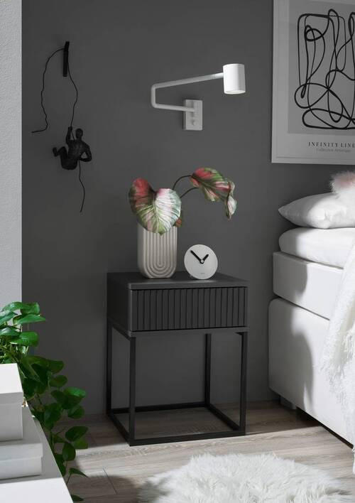 NOĆNI ORMARIĆ crna, boje grafita - boje grafita/crna, Moderno, drvni materijal/metal (40/52/38,5cm) - Livetastic