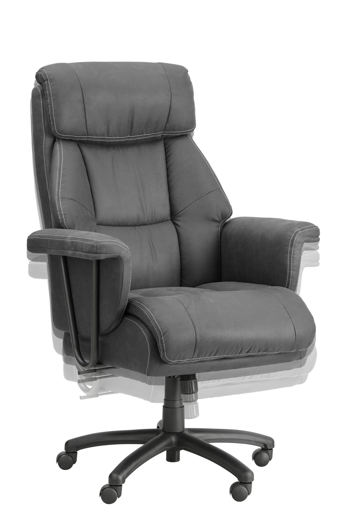 CHEFSESSEL Velours Schwarz  - Schwarz, MODERN, Kunststoff/Textil (84/120-128/85cm) - MID.YOU