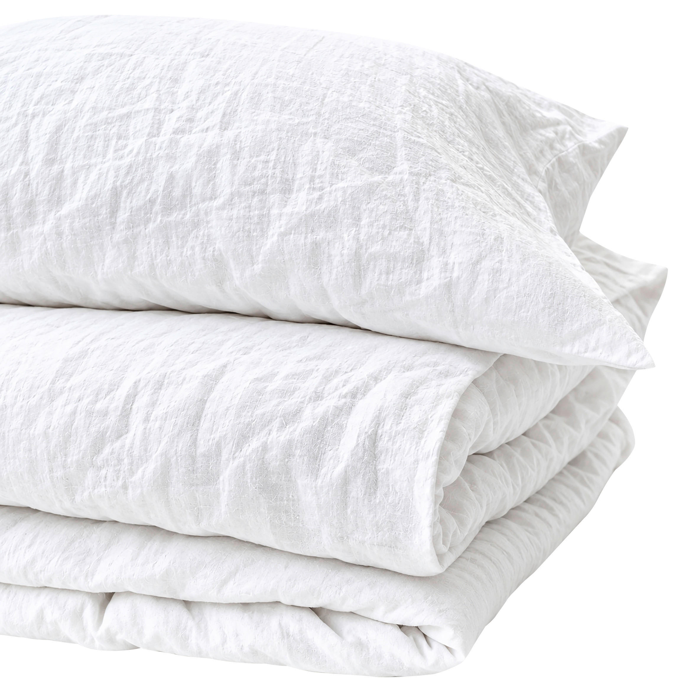 BETTWÄSCHE 2-teilig LEINEN 135/200 cm  - Weiß, Basics, Textil (135/200cm)