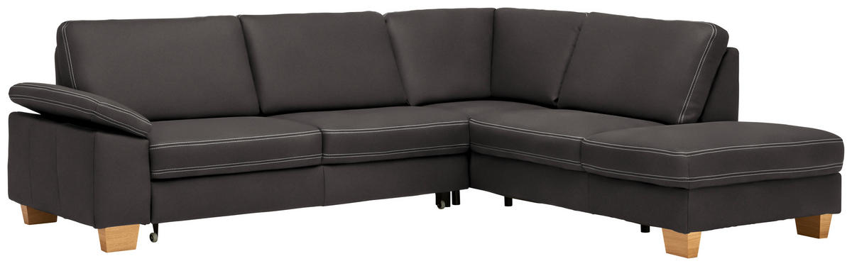 ECKSOFA  in Echtleder Graubraun  274/235 cm  - Eichefarben/Graubraun, KONVENTIONELL, Leder/Holzwerkstoff (274/235cm) - Beldomo Premium