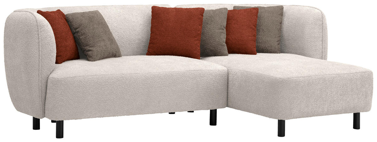 ECKSOFA in Chenille Sandfarben  236/148 cm  - Sandfarben/Rostfarben, Design, Holz/Textil (236/148cm) - Lomoco