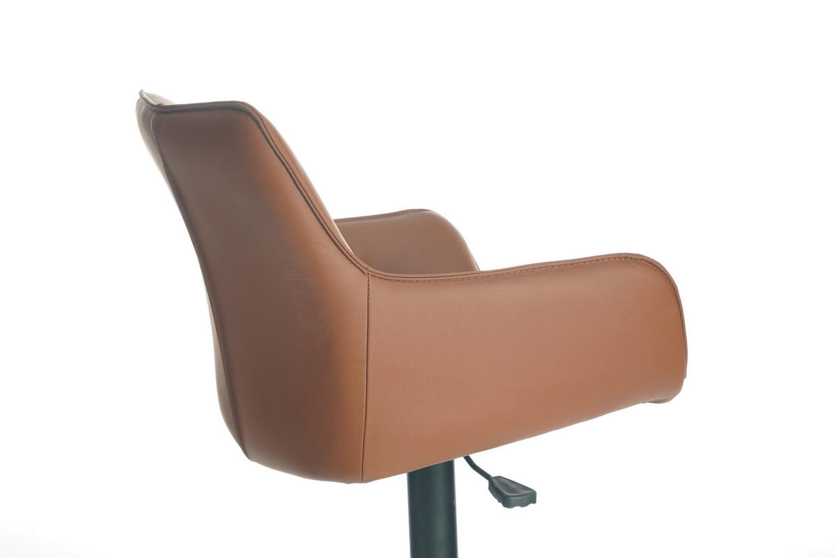 BAROVÁ ŽIDLE, černá, koňaková - černá/koňaková, Design, kov/kůže (54/92-112/55cm) - Novel