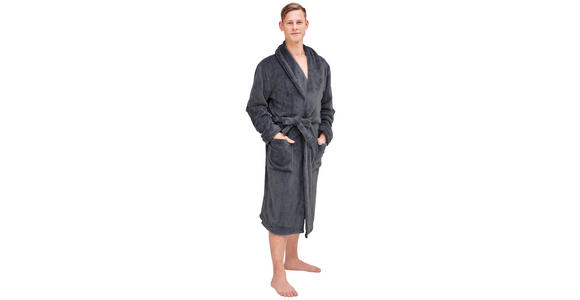 BADEMANTEL XL Unisex  - Anthrazit, KONVENTIONELL, Textil (XLnull) - Boxxx