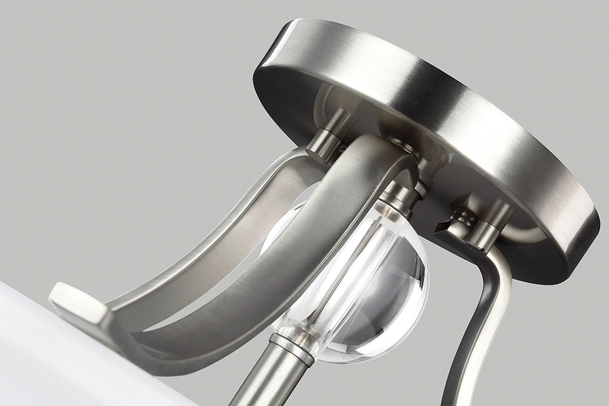 TAKLAMPA Elstead Evington 35.2/29.7 cm  - nickelfärgad, Basics, metall/glas (35.2/29.7cm) - Elstead Lighting