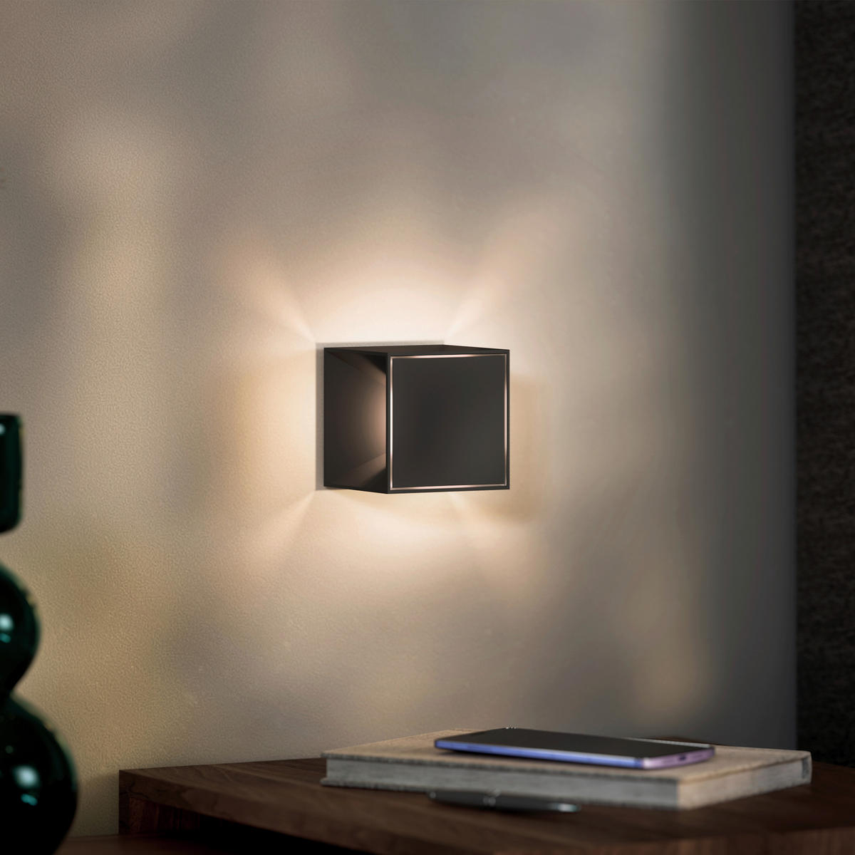 AKKU-TISCHLEUCHTE Nutalis 8/8/8 cm   - Schwarz, Design, Metall (8/8/8cm)