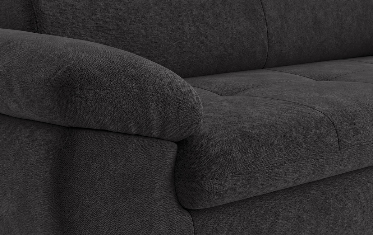 3-SITZER-SOFA Dunkelgrau  - Dunkelgrau/Schwarz, Textil/Metall (215/84/100cm) - MID.YOU