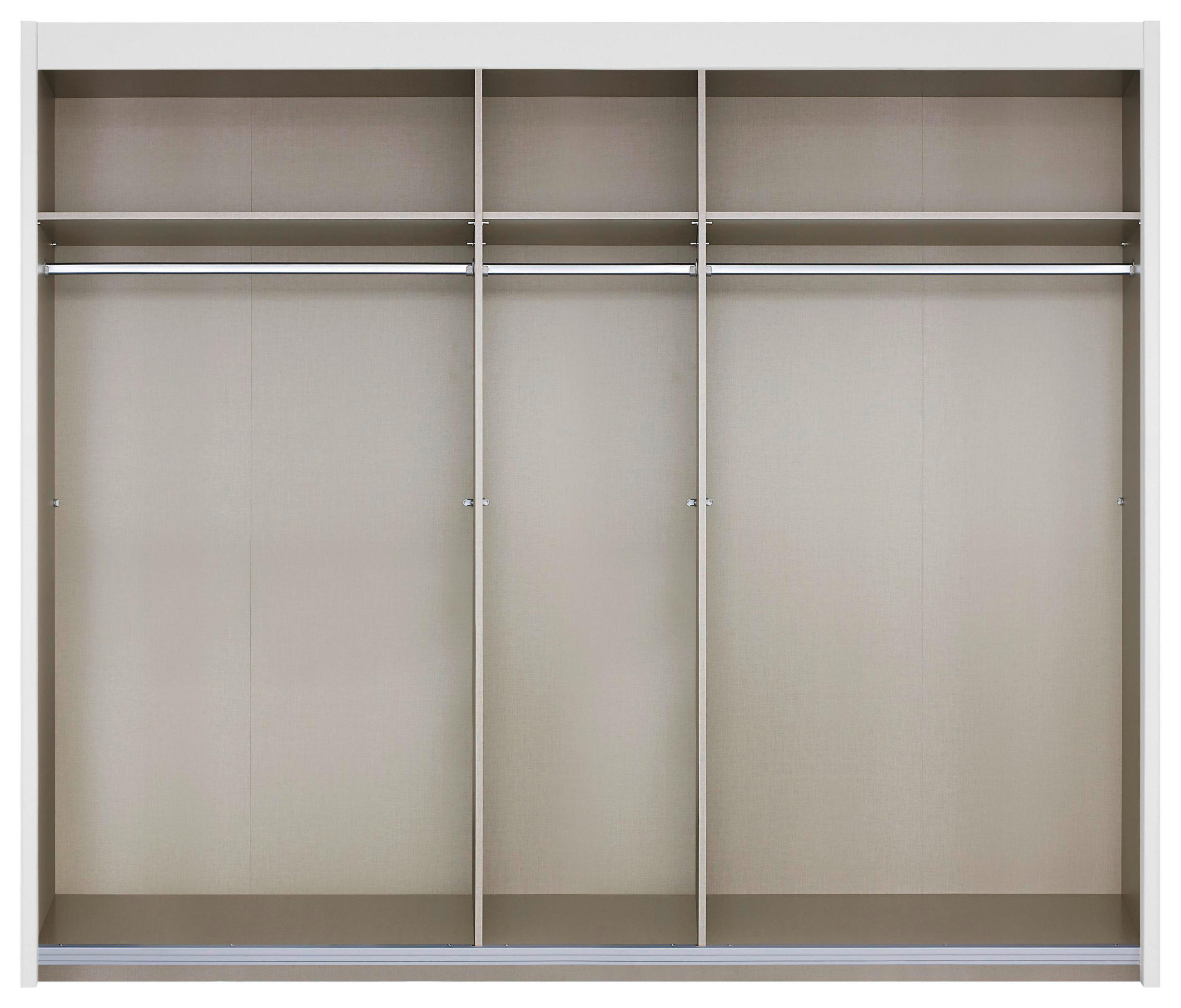 SCHWEBETÜRENSCHRANK 250/197/65 cm 3-türig - Eichefarben/Grau, Basics, Glas/Holzwerkstoff (250/197/65cm) - Cantus