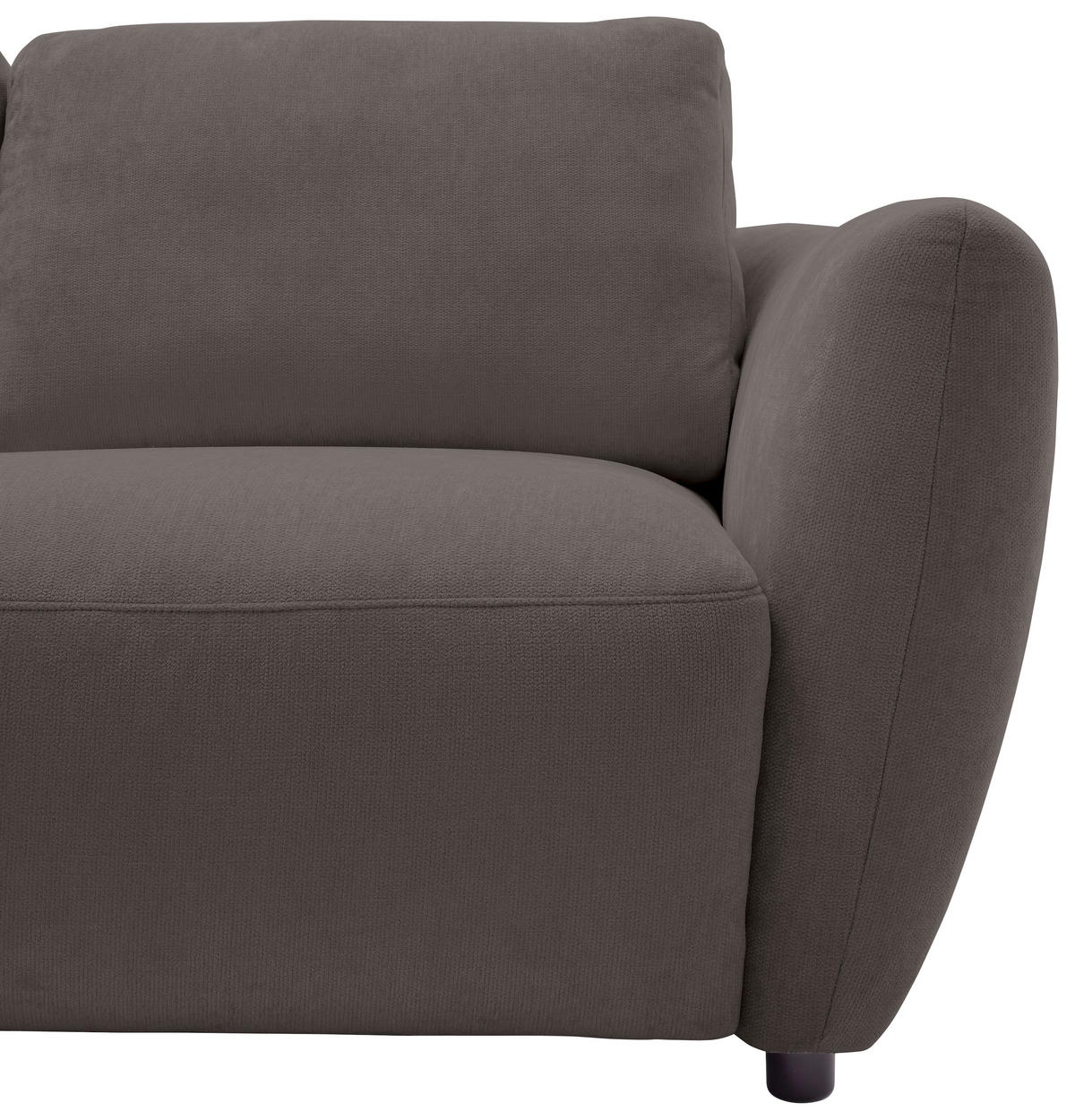 ECKSOFA Chenille Dunkelbraun  - Dunkelbraun/Schwarz, Konventionell, Kunststoff/Textil (224/307cm) - Hom`in