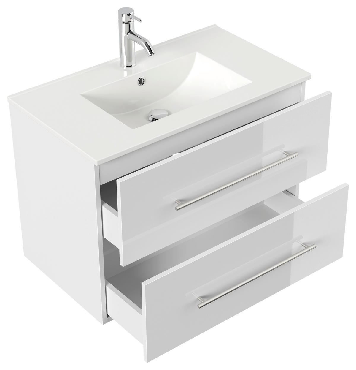 WASCHTISCHKOMBI 81 cm  - Weiß Hochglanz/Weiß, Basics, Keramik/Holzwerkstoff (81cm) - MID.YOU