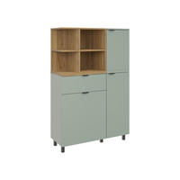 HIGHBOARD Eichefarben, Salbeigrün  95,3/146,2/37 cm  - Eichefarben/Salbeigrün, Modern, Holzwerkstoff/Metall (95,3/146,2/37cm) - Carryhome