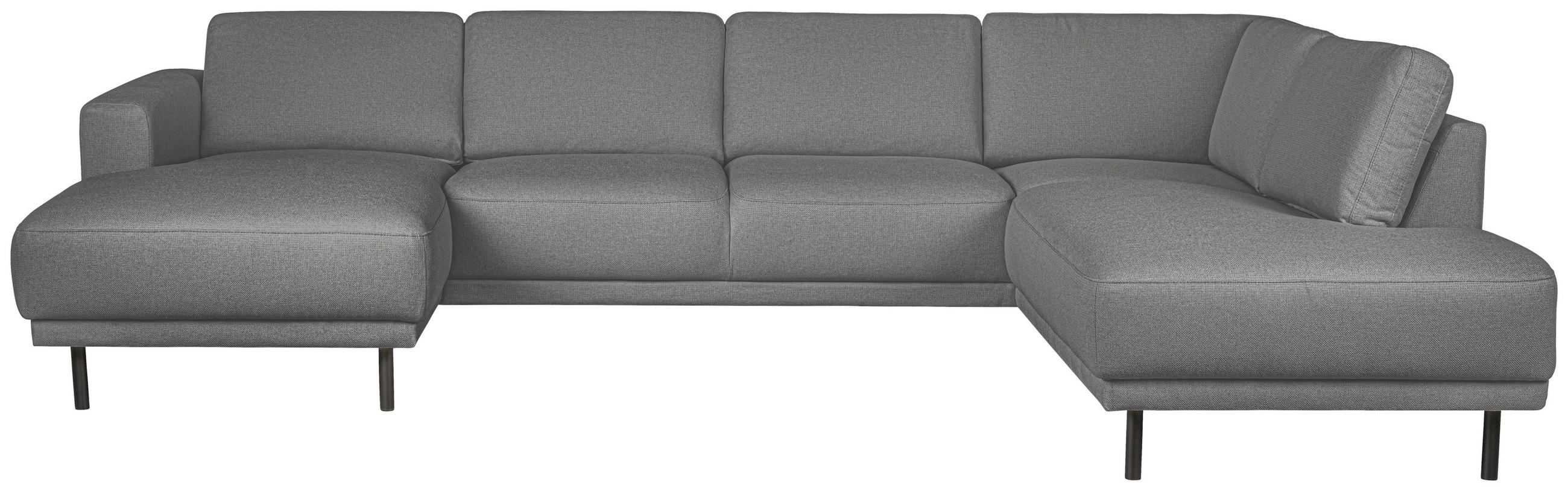 SOFFA i flatväv grå  - svart/grå, Design, metall/trä (310/78/197cm) - Pure Home Comfort