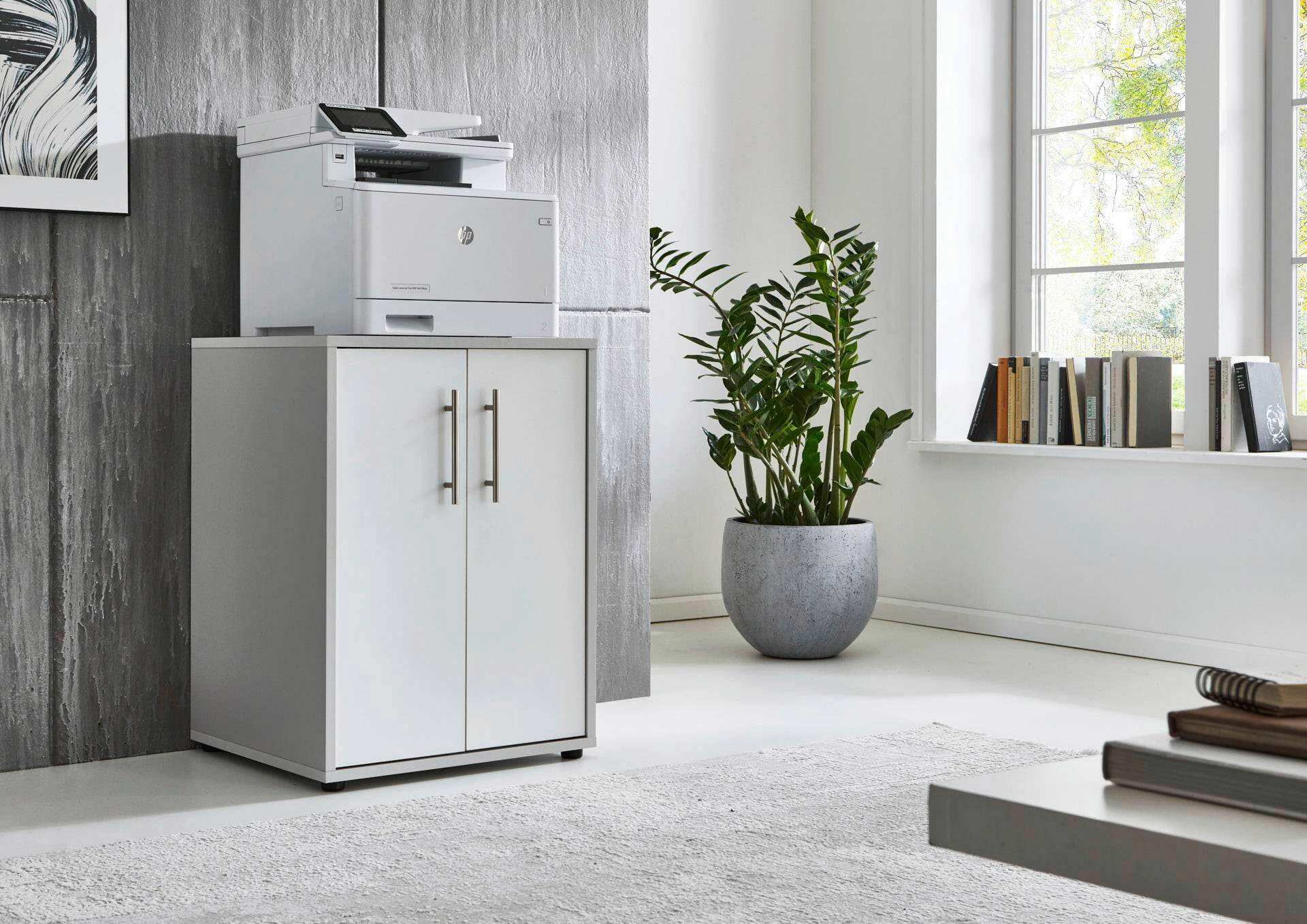 AKTENSCHRANK Grau, Weiß  - Weiß/Grau, MODERN, Holzwerkstoff (54/74/50cm) - MID.YOU