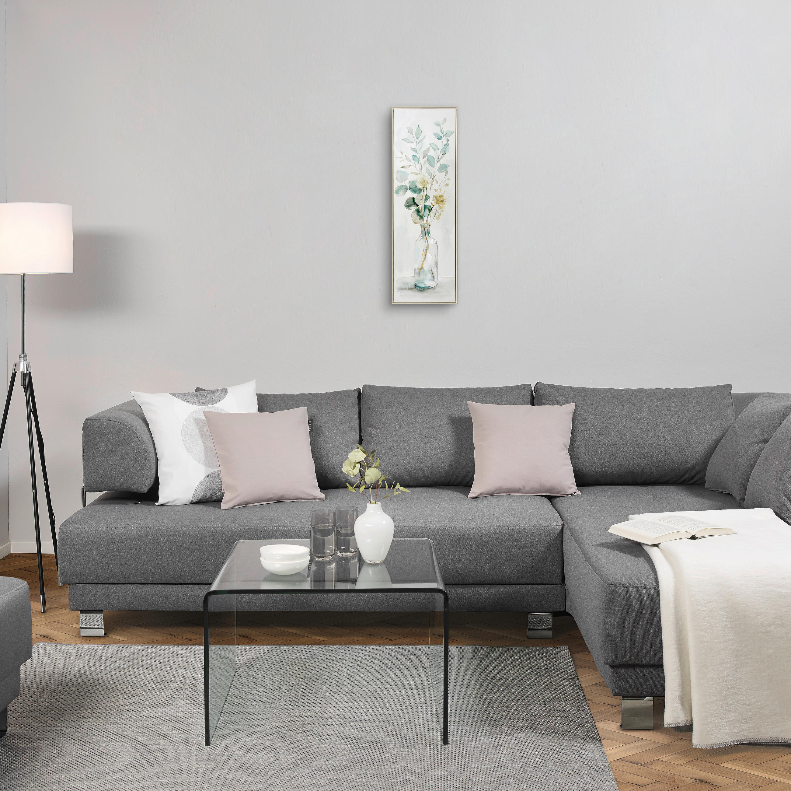 KONSTTRYCK 30/90 cm  - grön/blå, Natur, trä/textil (30/90cm) - Monee
