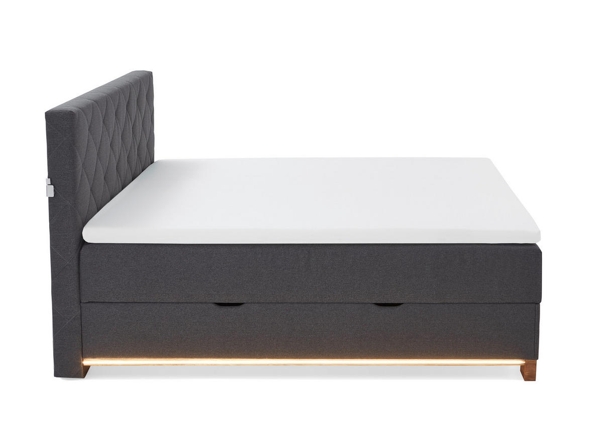 BOXSPRINGBETT 180/200 cm  in Anthrazit  - Anthrazit, Design, Holz/Holzwerkstoff (180/200cm) - Xora
