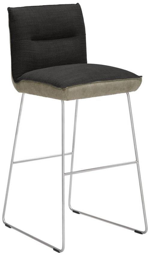 BARHOCKER Flachgewebe Anthrazit, Grau, Edelstahlfarben Stahl Stoffauswahl, Typenauswahl, Gestellauswahl  - Edelstahlfarben/Anthrazit, Design, Textil/Metall (51/107/59cm) - Dieter Knoll