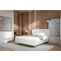 TAPECIRANI KREVET   160/200 cm   bež  - bež/crna, Moderno, drvni materijal/drvo (160/200cm) - MID.YOU