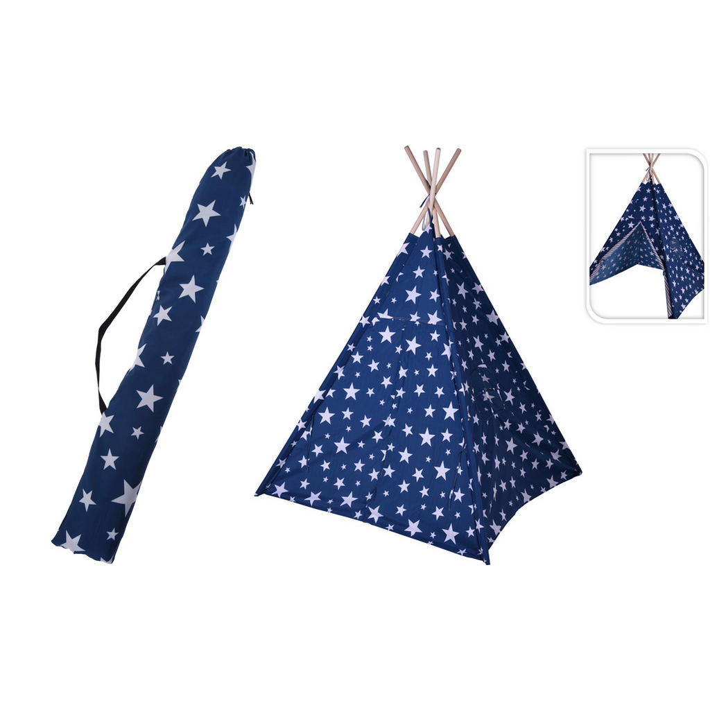 Spielzelt Tipi Dunkelblau/ Weiß BxH: 103x160 cm, Indoor