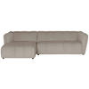 ECKSOFA LIVOLI in Chenille Creme  246/160 cm  - Creme/Schwarz, Design, Textil (246/160cm) - MID.YOU