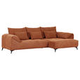 ECKSOFA in Cord Rostfarben  - Rostfarben/Schwarz, KONVENTIONELL, Textil/Metall (311/176cm) - Carryhome