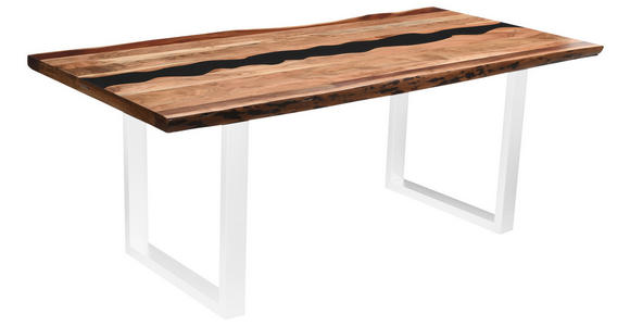TISCHPLATTE in Holz, Naturmaterialien 180/90/5,5 cm - Schwarz/Akaziefarben, Design, Naturmaterialien/Holz (180/90/5,5cm) - Landscape