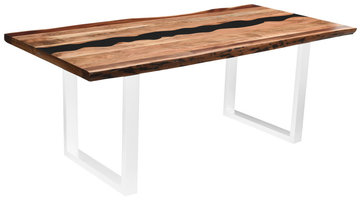 TISCHPLATTE in Holz, Naturmaterialien 180/90/5,5 cm   - Schwarz/Akaziefarben, Design, Naturmaterialien/Holz (180/90/5,5cm) - Landscape