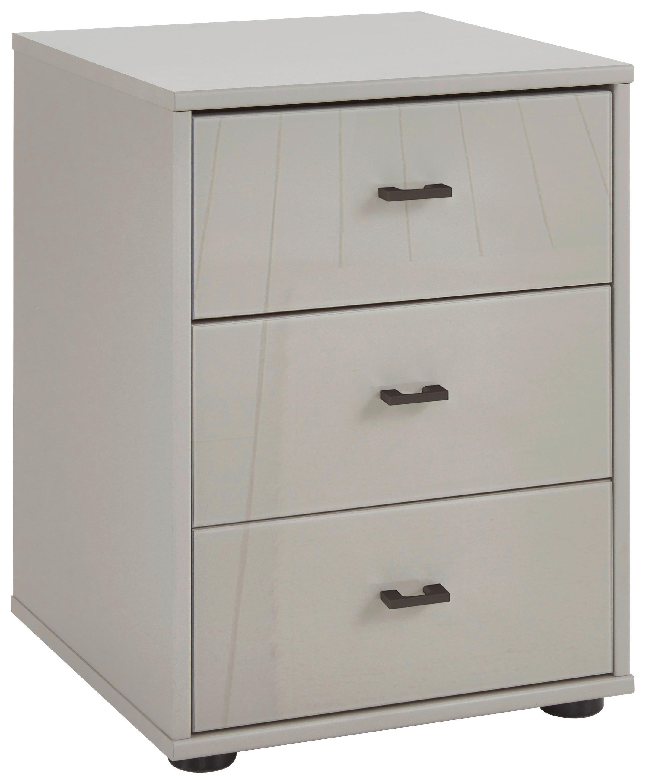 NACHTSCHRANK 40/64/43 cm  - Schieferfarben/Grau, KONVENTIONELL, Glas/Holzwerkstoff (40/64/43cm) - Novel