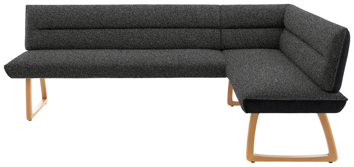 ECKBANK 237/162 cm  in Anthrazit, Schwarz  - Eichefarben/Anthrazit, Design, Holz/Textil (237/162cm) - Koinor
