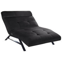 RELAXLIEGE  in Mikrofaser Schwarz  - Schwarz, Design, Textil/Metall (120/54-113/158-198cm) - Pure Home Lifestyle