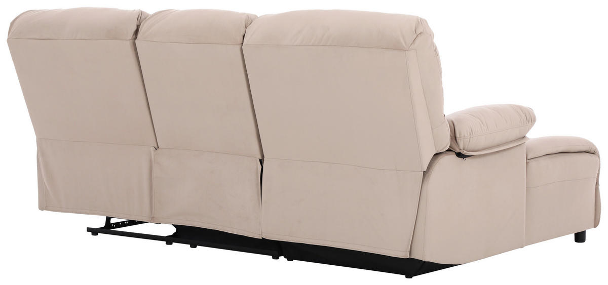 ECKSOFA in Webstoff Beige  - Beige/Schwarz, Basics, Kunststoff/Textil (159/216cm) - P & B
