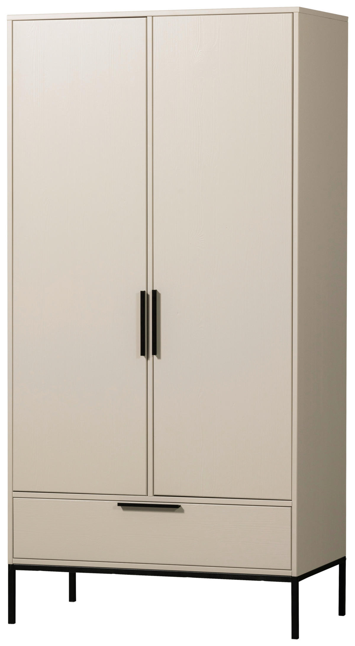 GARDEROBENSCHRANK Adam  in 100/200/53 cm  - Hellgrau/Schwarz, Design, Holz/Holzwerkstoff (100/200/53cm) - Livetastic