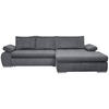 ECKSOFA Grau Flachgewebe  - Chromfarben/Weiß, Design, Kunststoff/Textil (294/173cm) - Carryhome