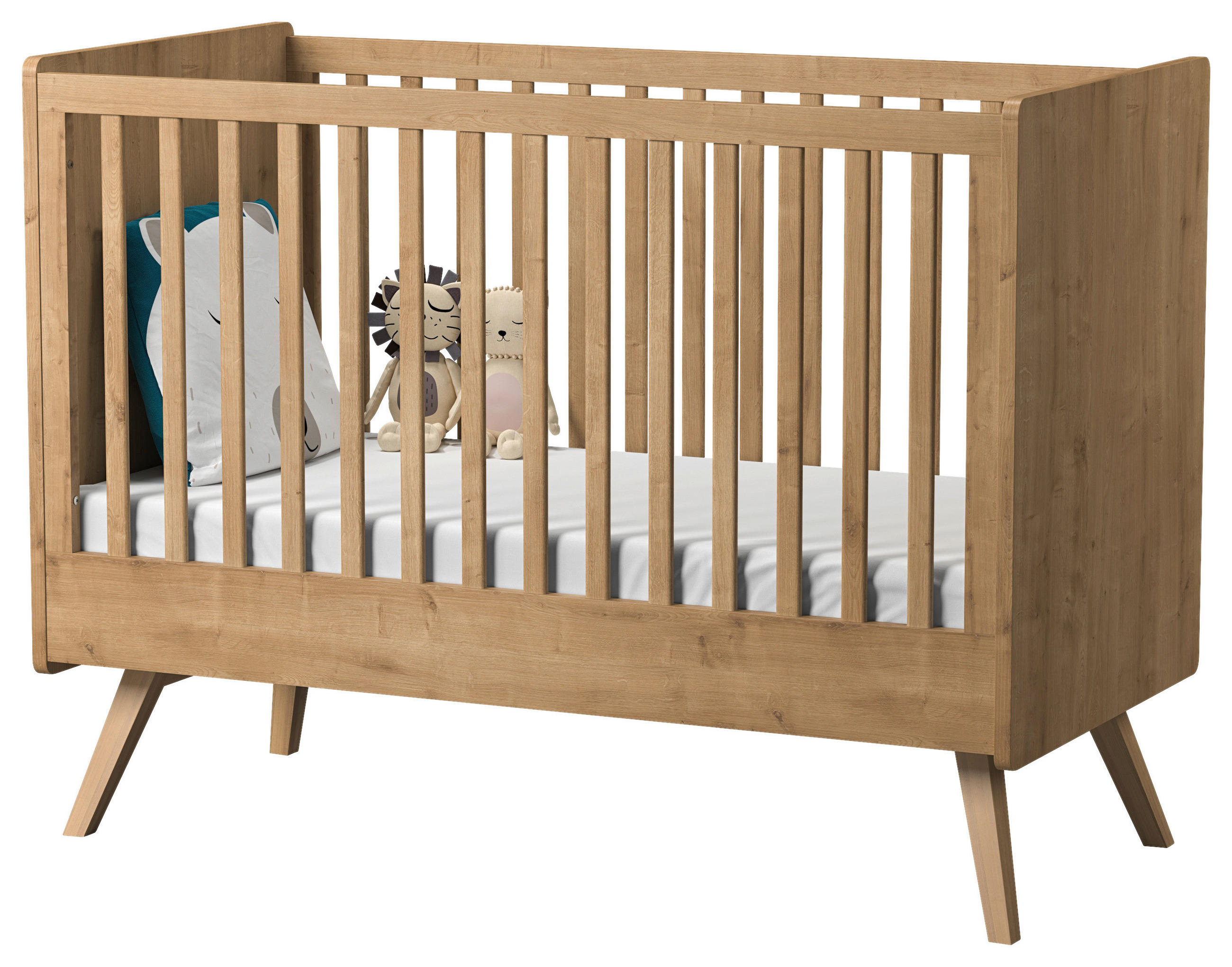 GITTERBETT  - Eichefarben, MODERN, Holz/Holzwerkstoff (144,4/102,1/74,8cm) - MID.YOU