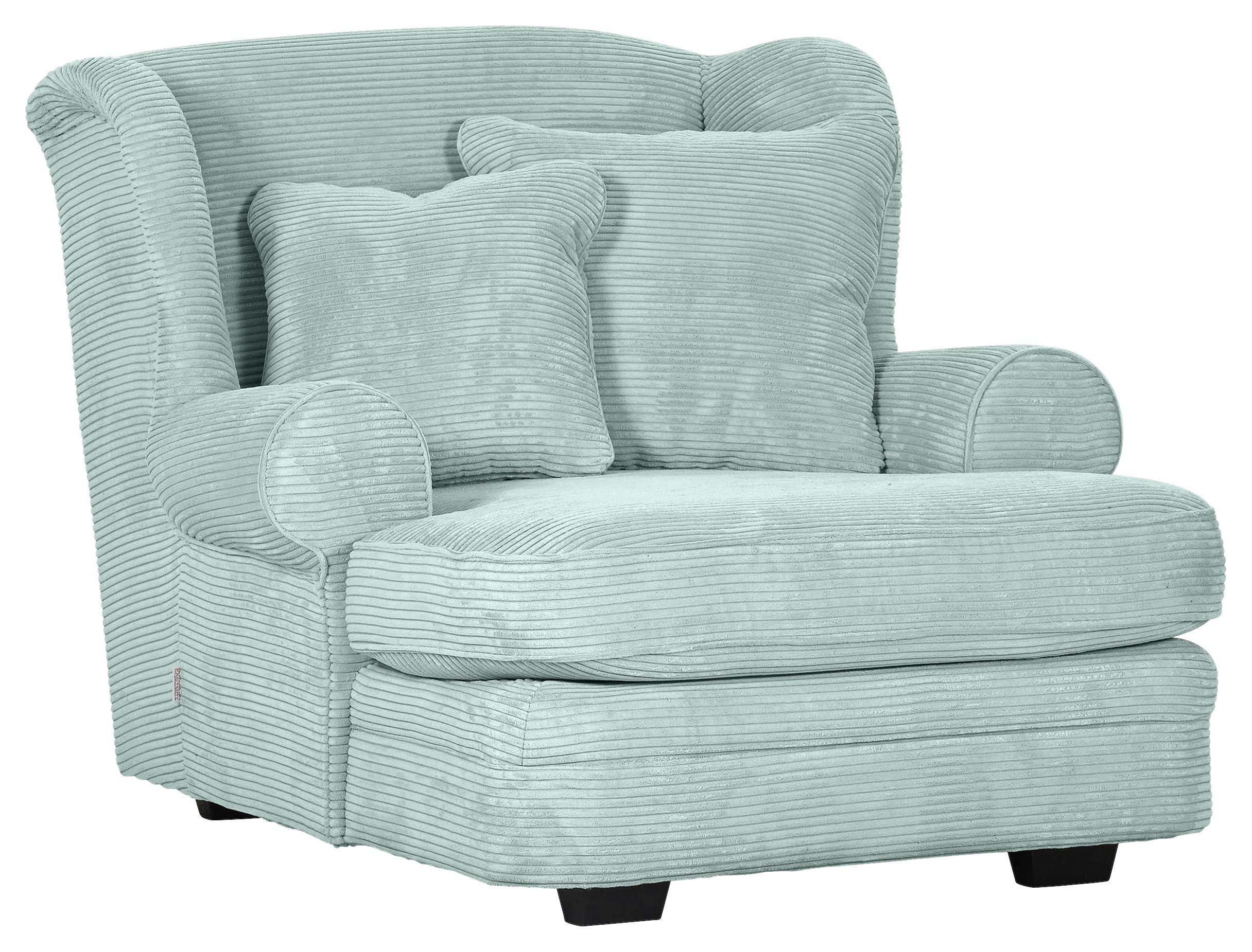 XXL KŘESLO, textil, mátově zelená - tmavě hnědá/mátově zelená, Design, dřevo/textil (121/100/140cm) - Ambia Home
