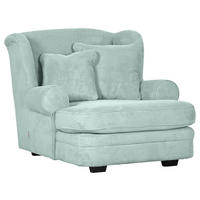 XXL-SESSEL in Cord Mintgrün  - Beige/Dunkelbraun, Design, Holz/Textil (121/100/140cm) - Ambia Home