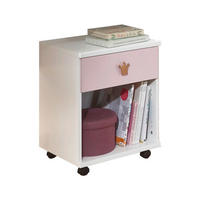 PREDALNIK NA KOLESCIH  roza, bela  - zlate barve/roza, Konvencionalno, umetna masa/leseni material (46/58/40cm) - Ti'me