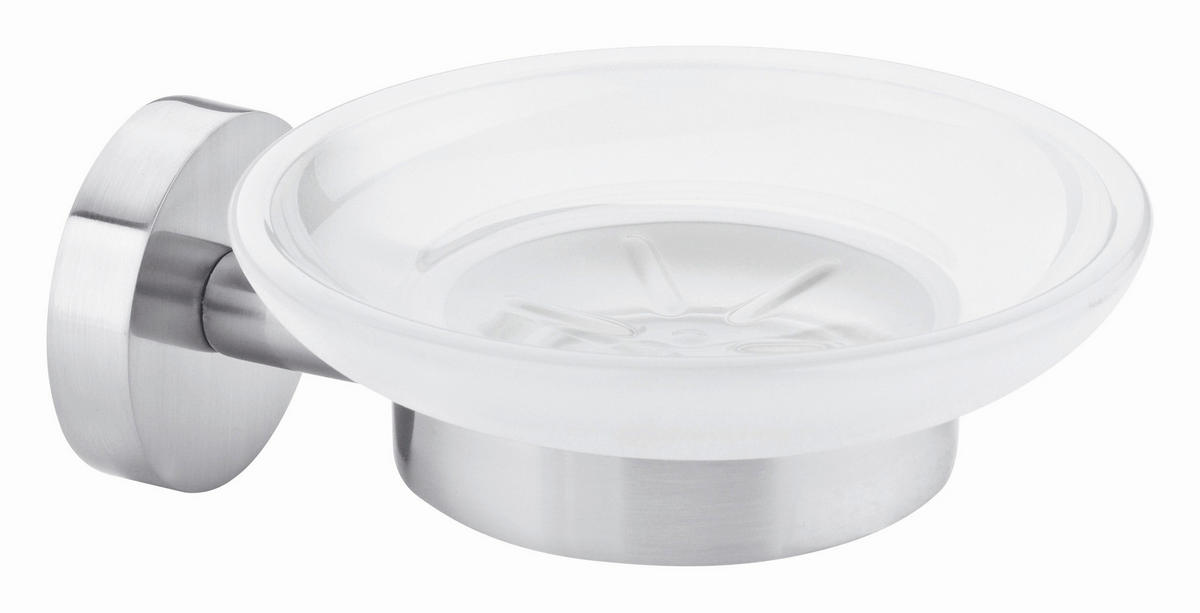 SEIFENSCHALE - Edelstahlfarben, Basics, Glas/Metall (5,2/11/13cm) - Tesa
