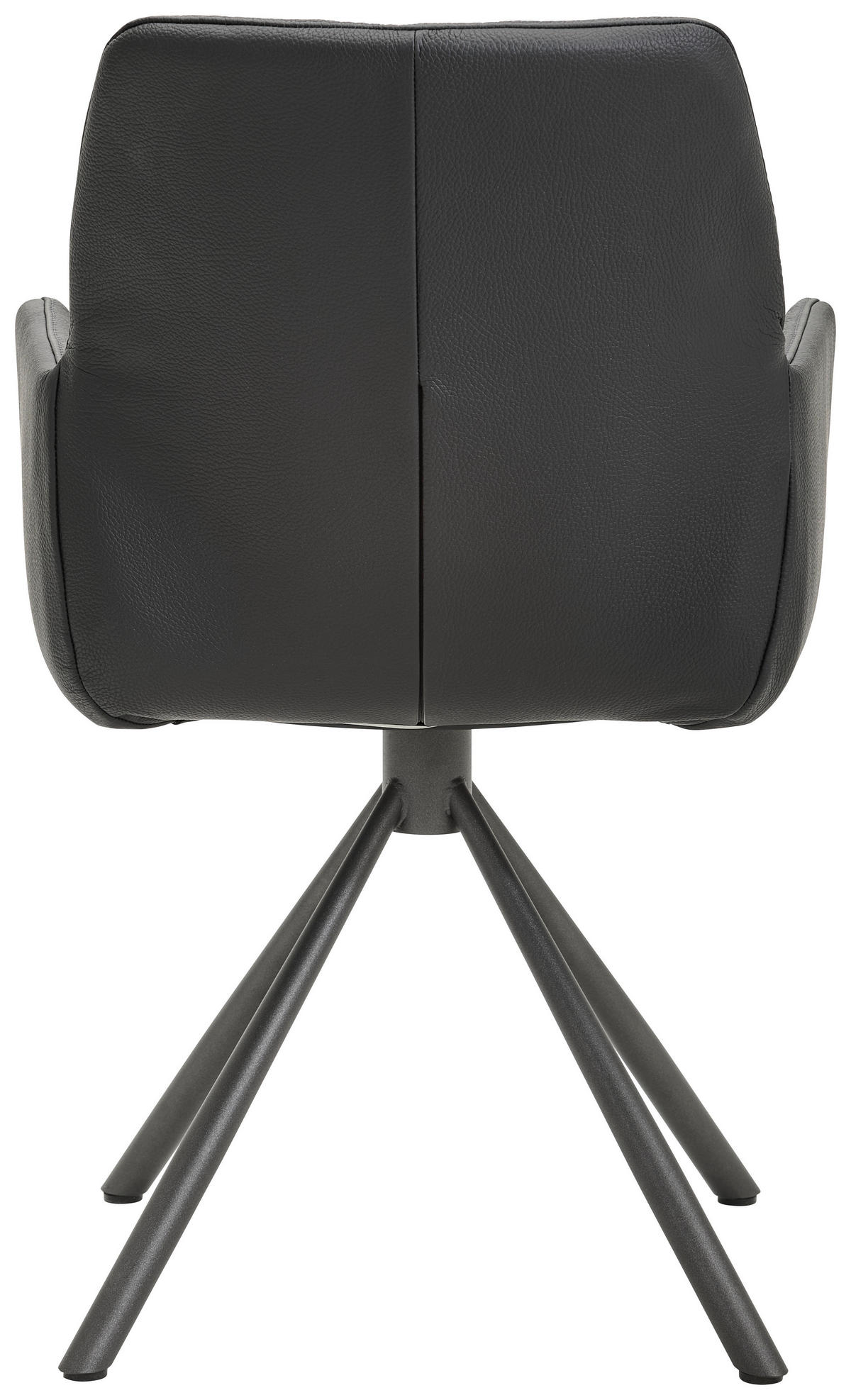 ARMLEHNSTUHL  in Echtleder pigmentiert  - Anthrazit/Schwarz, Design, Leder/Metall (55/89/59cm) - Bert Plantagie