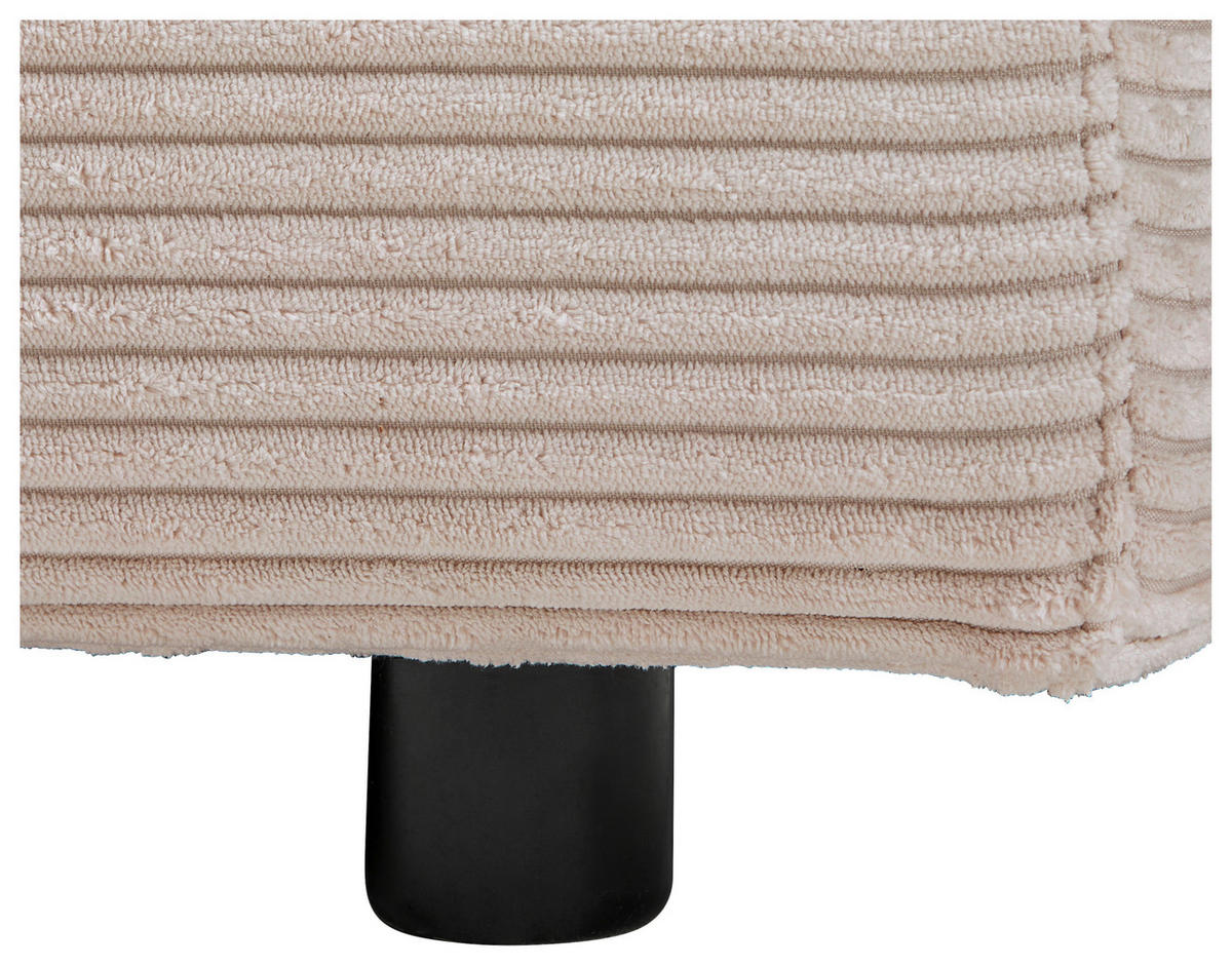 ECKSOFA in Cord Taupe  - Taupe/Schwarz, Design, Kunststoff/Textil (224/265cm) - Hom`in